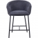 Ashland Counter Stool in Black Steel & Charcoal Grey Fabric (Set of 2)